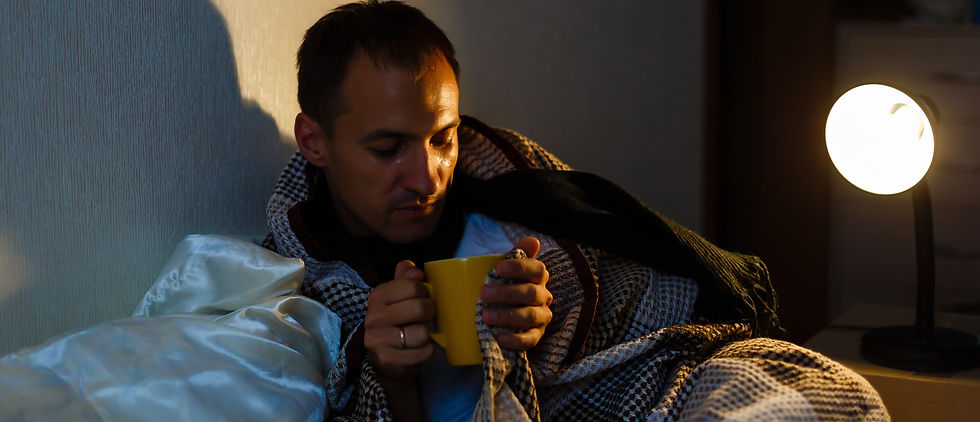 Man suffering from the flu.