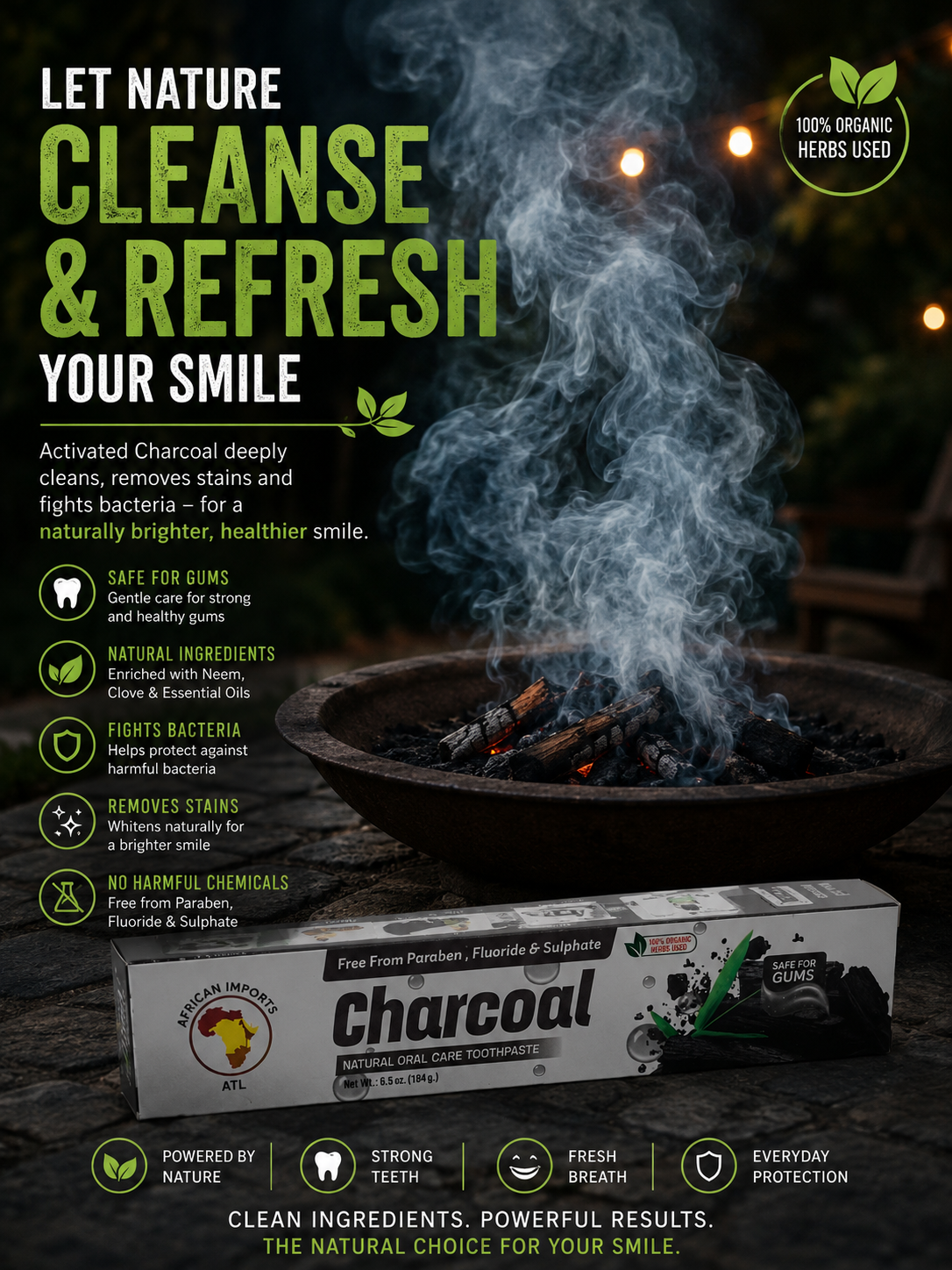 Charcoal Natural Oral Care Toothpaste