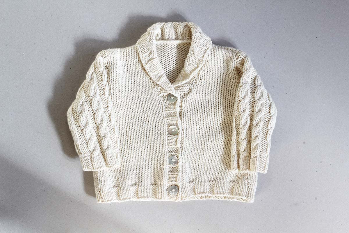 Natural Cable detail Jacket  (0-3 mths)