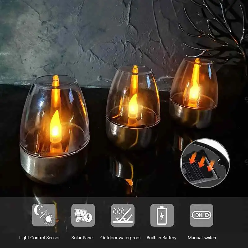Miniatura: Velas solares led, luz sem chama recarregável. À prova da água
