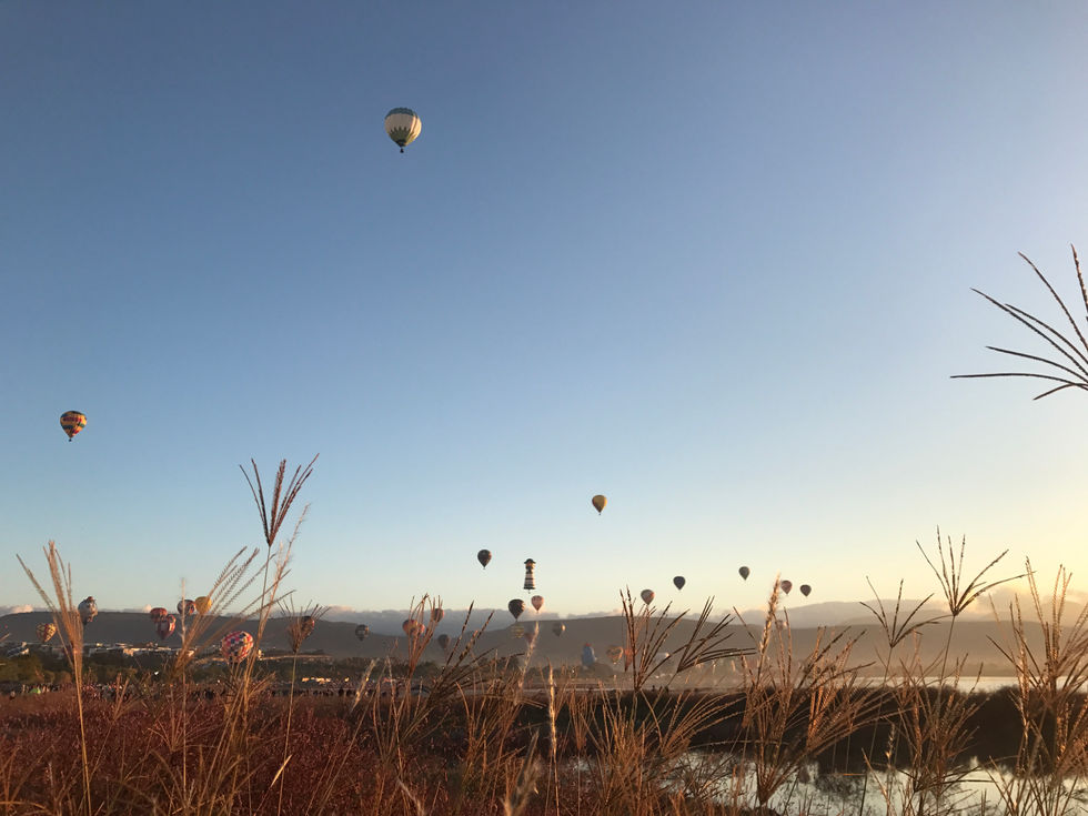 GLOBOS PINTANDO EL AMANECER