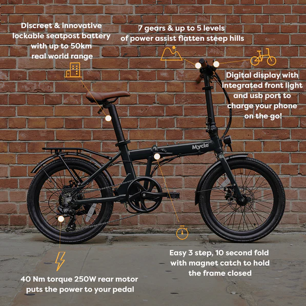 Thumbnail: Compact Folding Electric Bike by Mycle