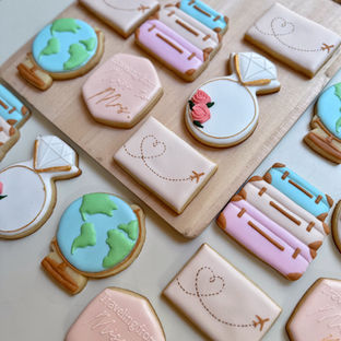Traveling from Miss to Mrs. Bridal shower cookies, lewes Delaware