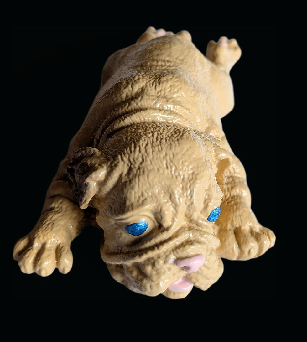 Miniature : Statue "Mia  Bébé Staff allongé " Collection Canins