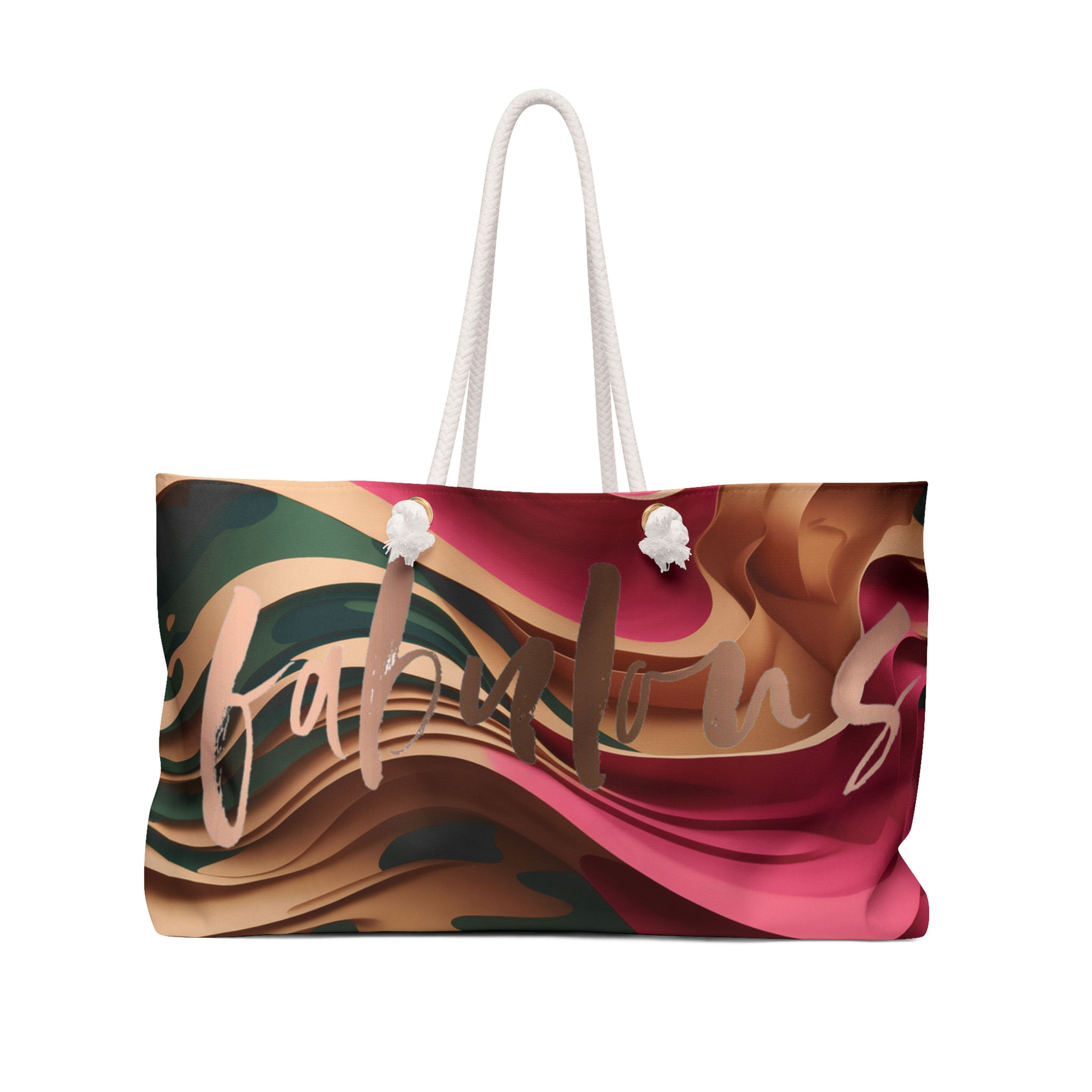 “Pretty Camo Power Tote” (For getaways, glow-ups, and grown-woman carry-ons)