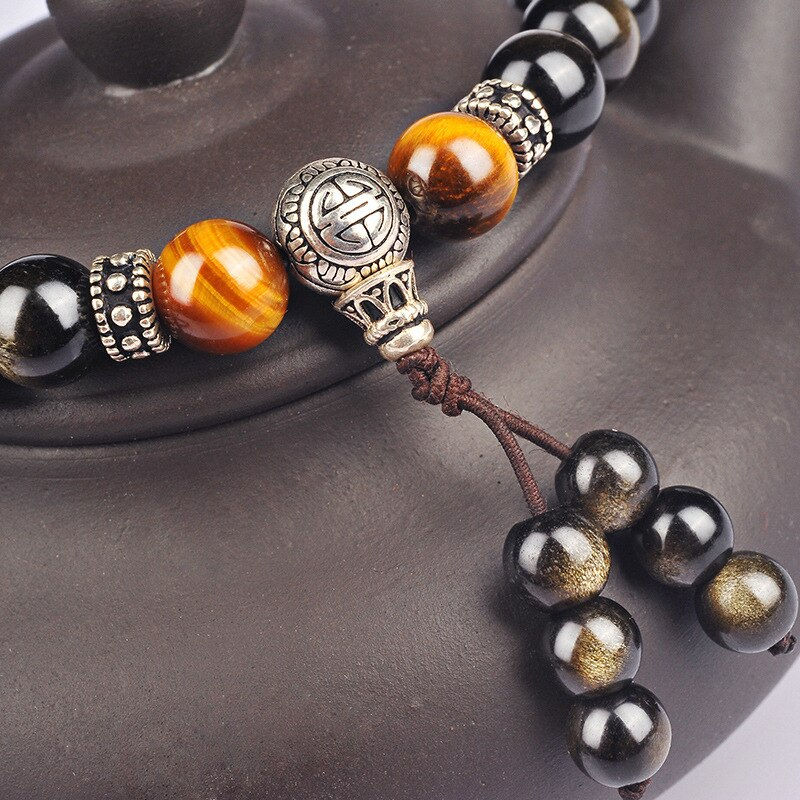 Thumbnail: Ry's Black Tibetan Silver Pixiu Bracelet