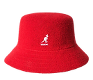 Classic red Kangol-style bucket hat, a hip-hop fashion staple from the 80s and 90s