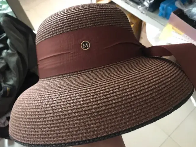 Thumbnail: The Martha Summer Straw Elegant Boater with Ribbon Band