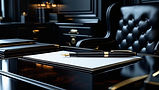 a close up of a pen and paper in a luxury black office.jpg