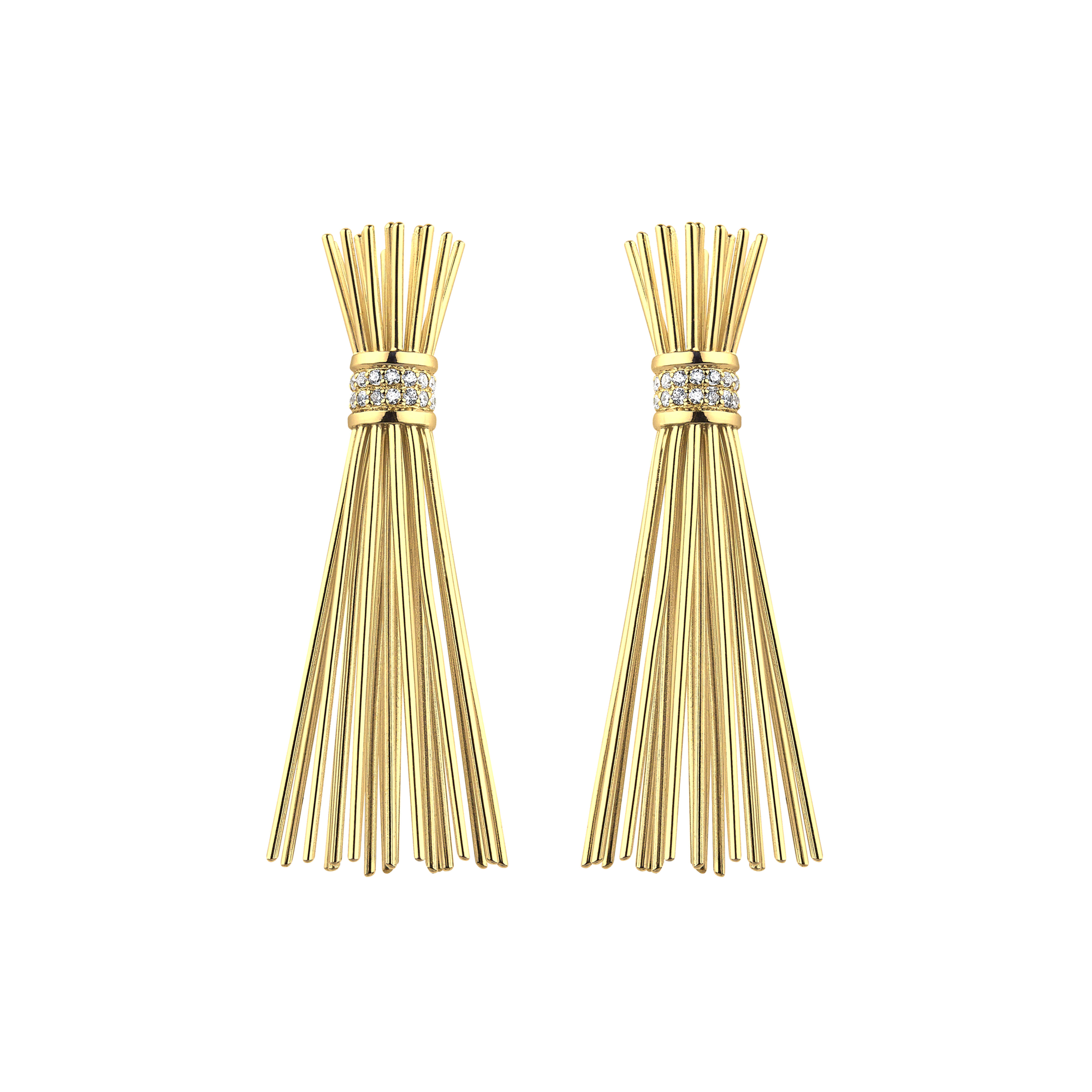 Icon 3D Broom Earrings Gold