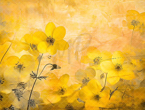 Yellow Texture florals