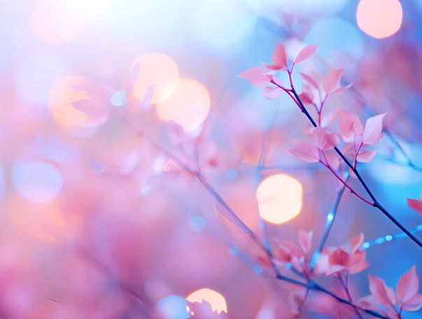 Pink and Purple Bokeh Florals