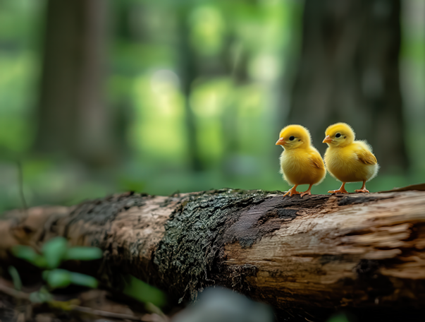 Easter Animals on a log