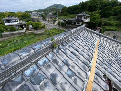 1.棟瓦の取り直し 施工前