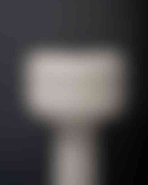 Close-up view of the sculptural fabric DOMUS floor lamp, featuring a minimal design for luxury interiors.