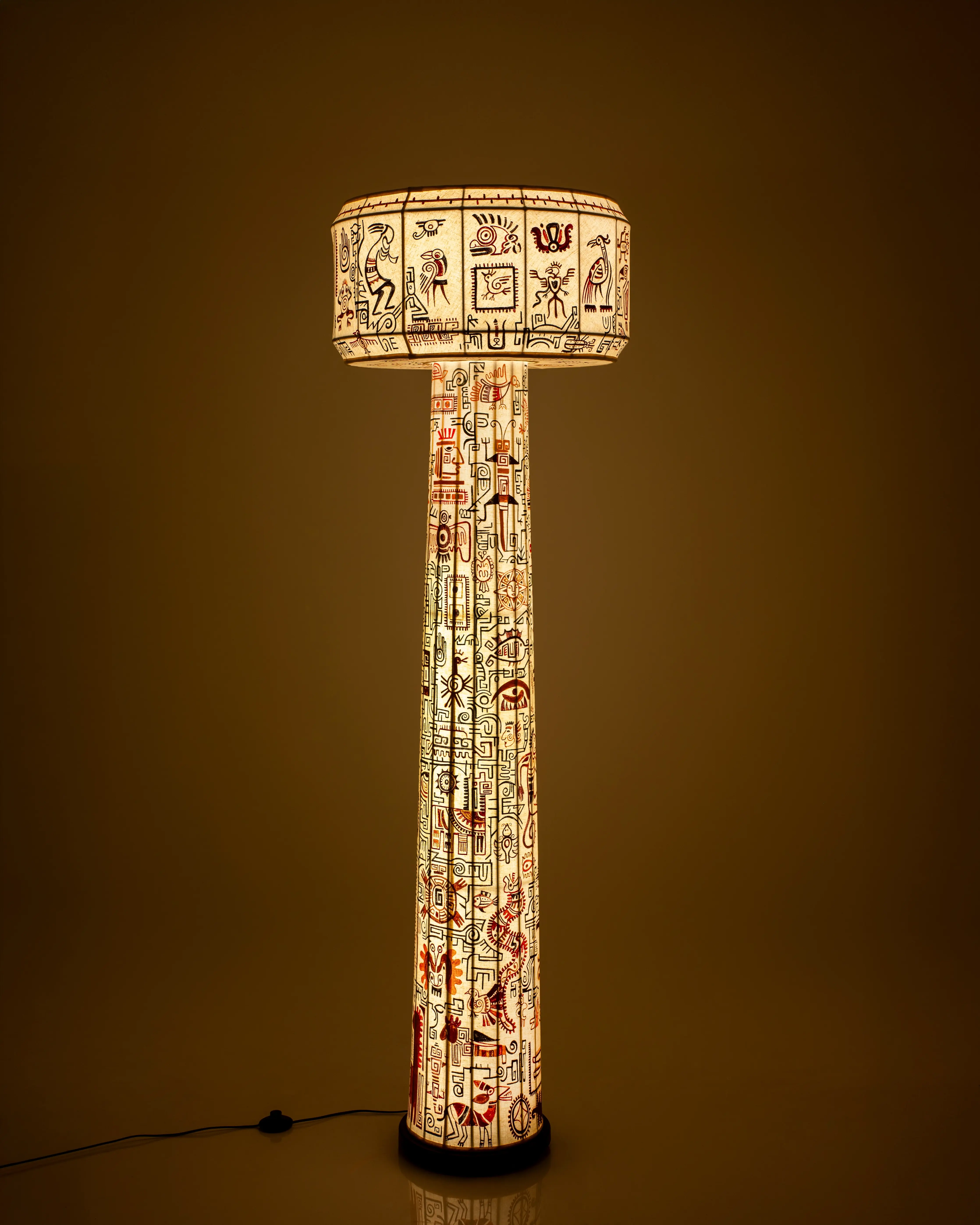 Hand Painted Domus - Large Floor Lamp