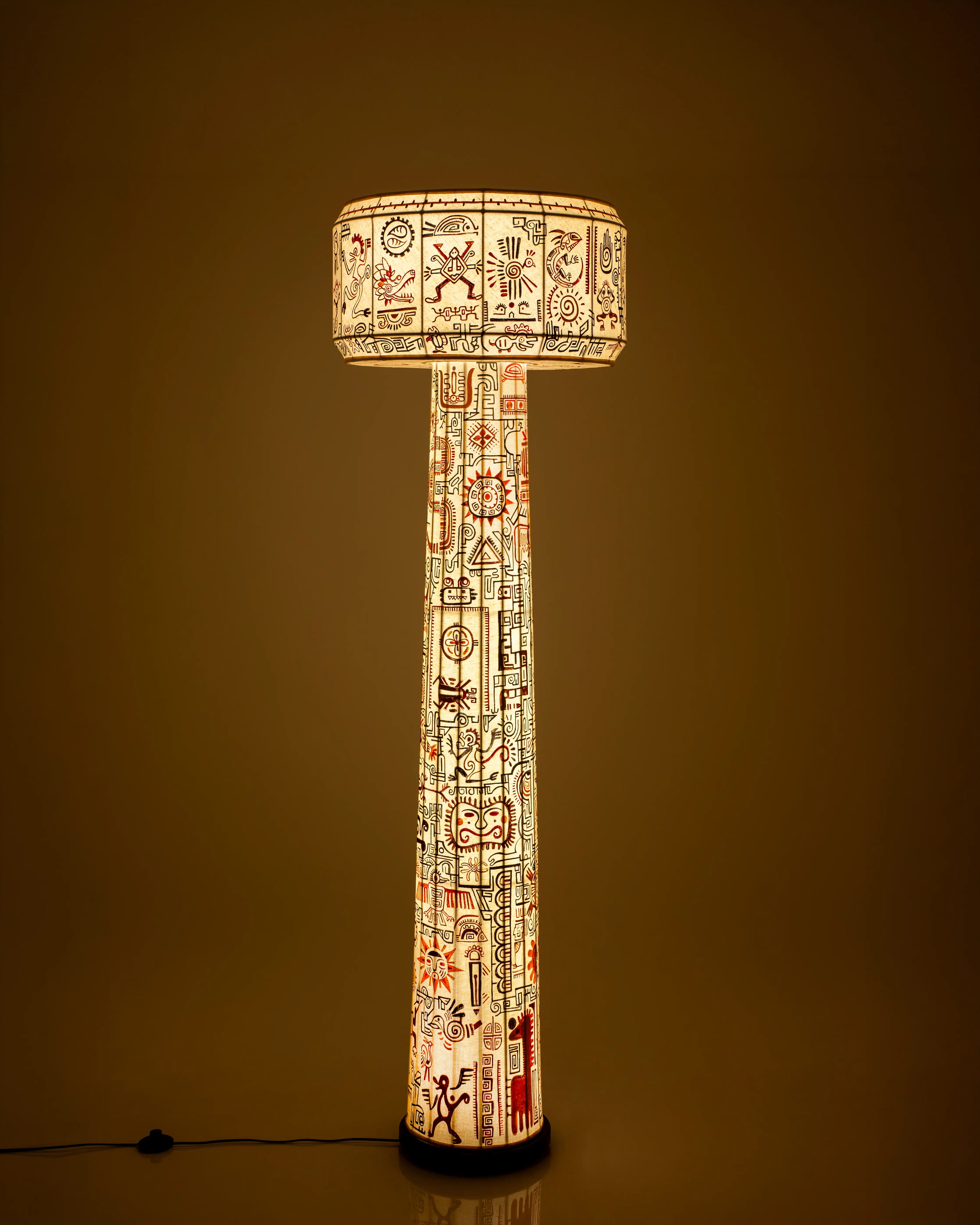 Hand Painted Domus - Large Floor Lamp