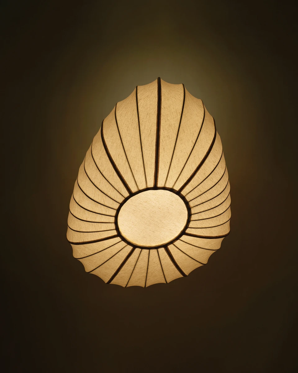 Modern ivory hanging lamp with organic pebble design, designer pendant lighting