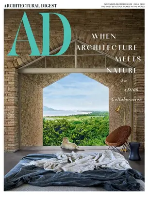Architectural Digest issue November-December, 2022 features Name Place Animal Thing contemporary lighting and furniture design studio modern, bespoke designs