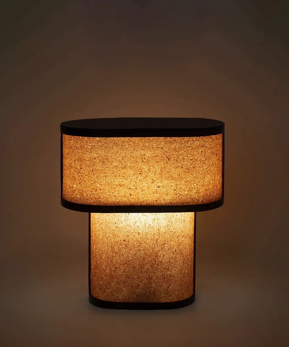 Thumbnail: Small Niko table lamp featuring sculptural stone form and contemporary luxury lighting.