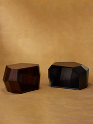 Rocks by Name Place Animal Thing: handcrafted Oak furniture serving as a bookshelf, seating & table for storage and decor