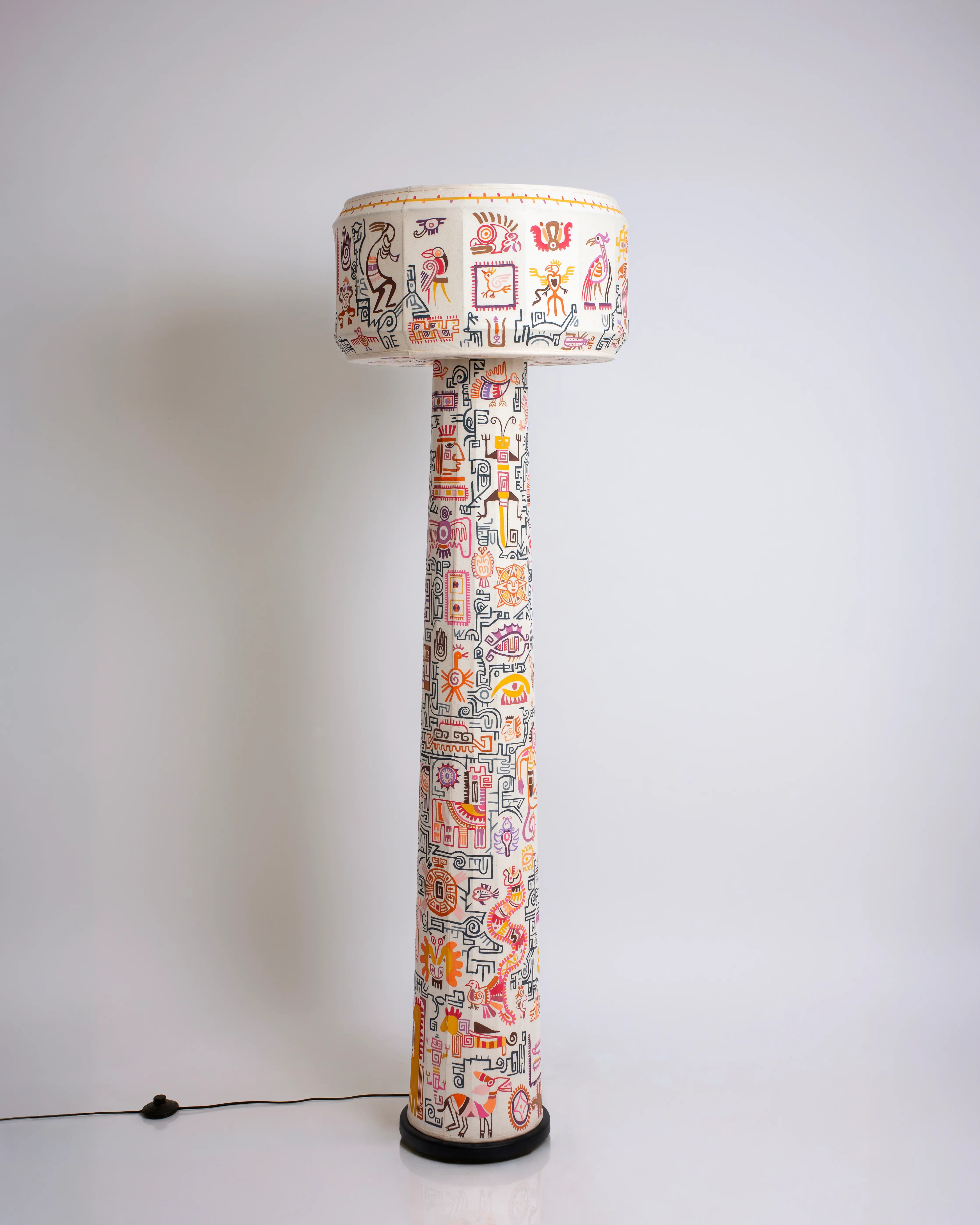 Hand Painted Domus - Large Floor Lamp