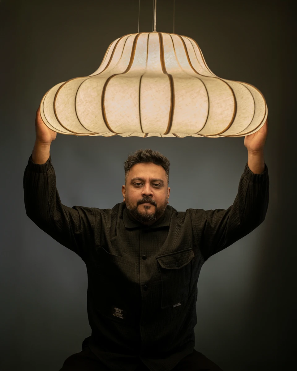 ORBIT Hanging Lamp by desginer Priyam Doshi founder of Name Place Animal Thing Lighting & Furniture