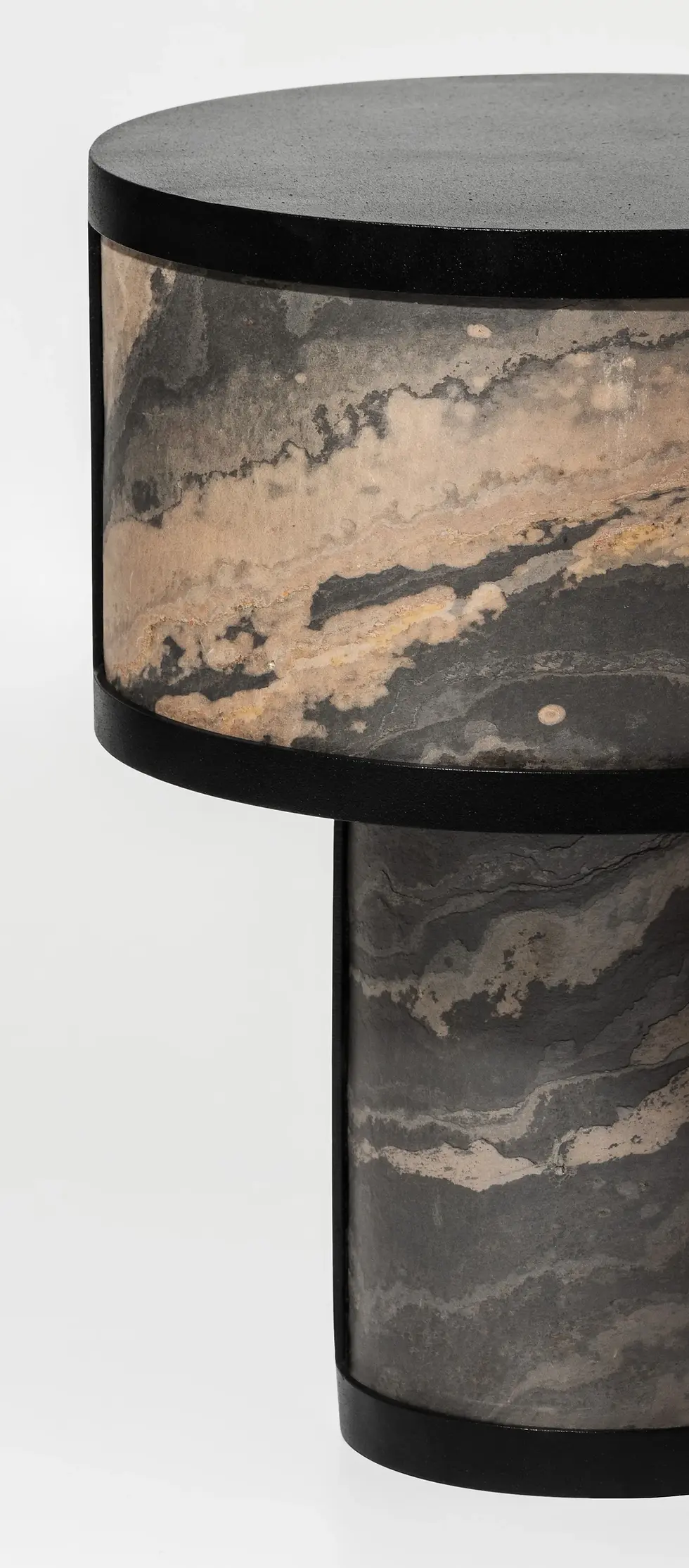 Thumbnail: Close-up of CLEO Table Lamp texture, highlighting striking veining on the contemporary stone finish.