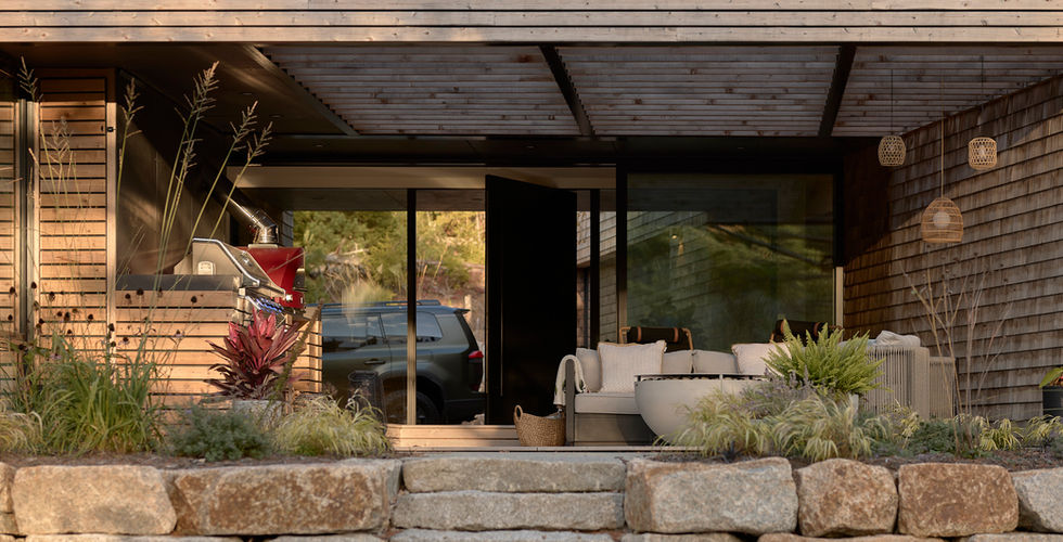 Sunnybrook sanctuary custom home exterior view of back patio