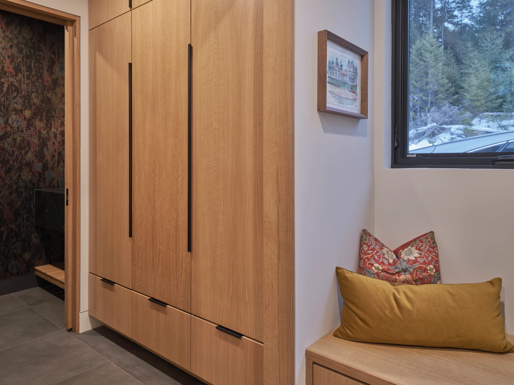 Sunnybrook sanctuary custom home interior built in entryway storage