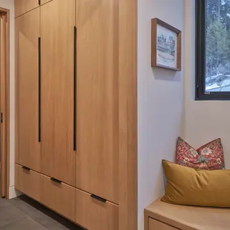 Sunnybrook sanctuary custom home interior built in entryway storage