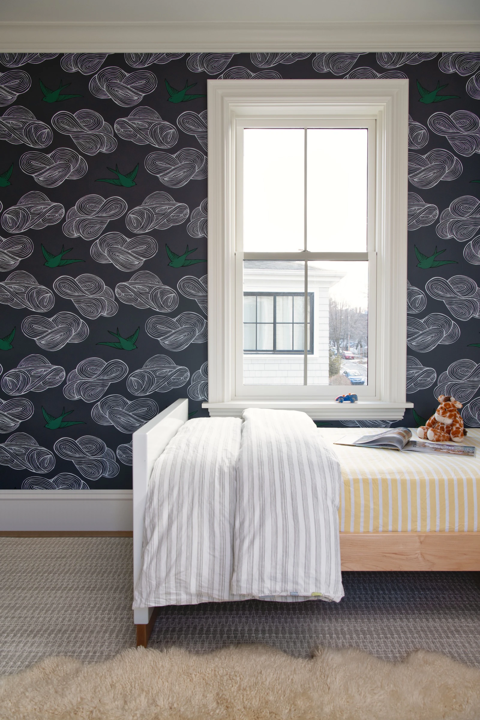 Bedroom with replacement historic window with split SDLs