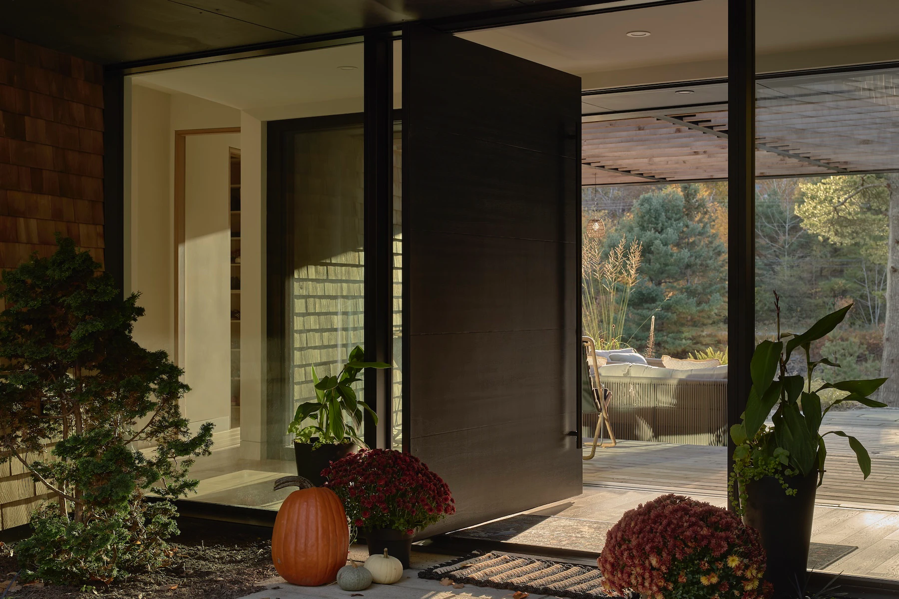 Sunnybrook Sanctuary custom home exterior view of front door and breezeway