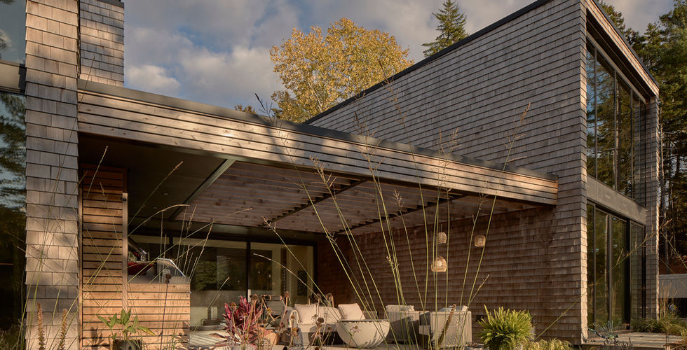 Sunnybrook sanctuary custom home exterior view of back patio