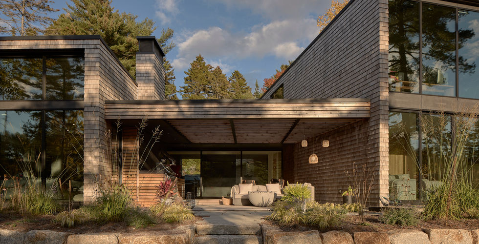 Sunnybrook sanctuary custom home exterior view of back patio
