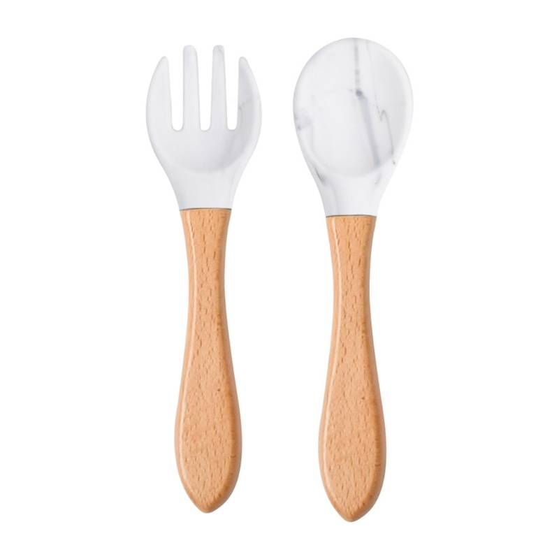 Thumbnail: Wooden Silicone Spoon + Fork