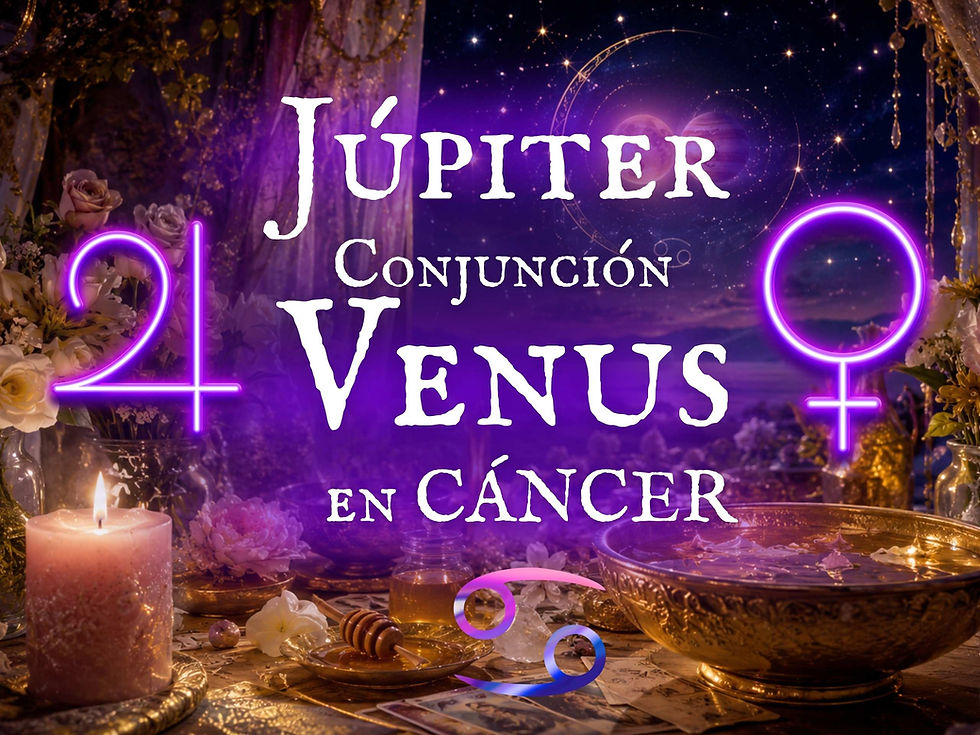 Venus conjunción Júpiter en Cáncer