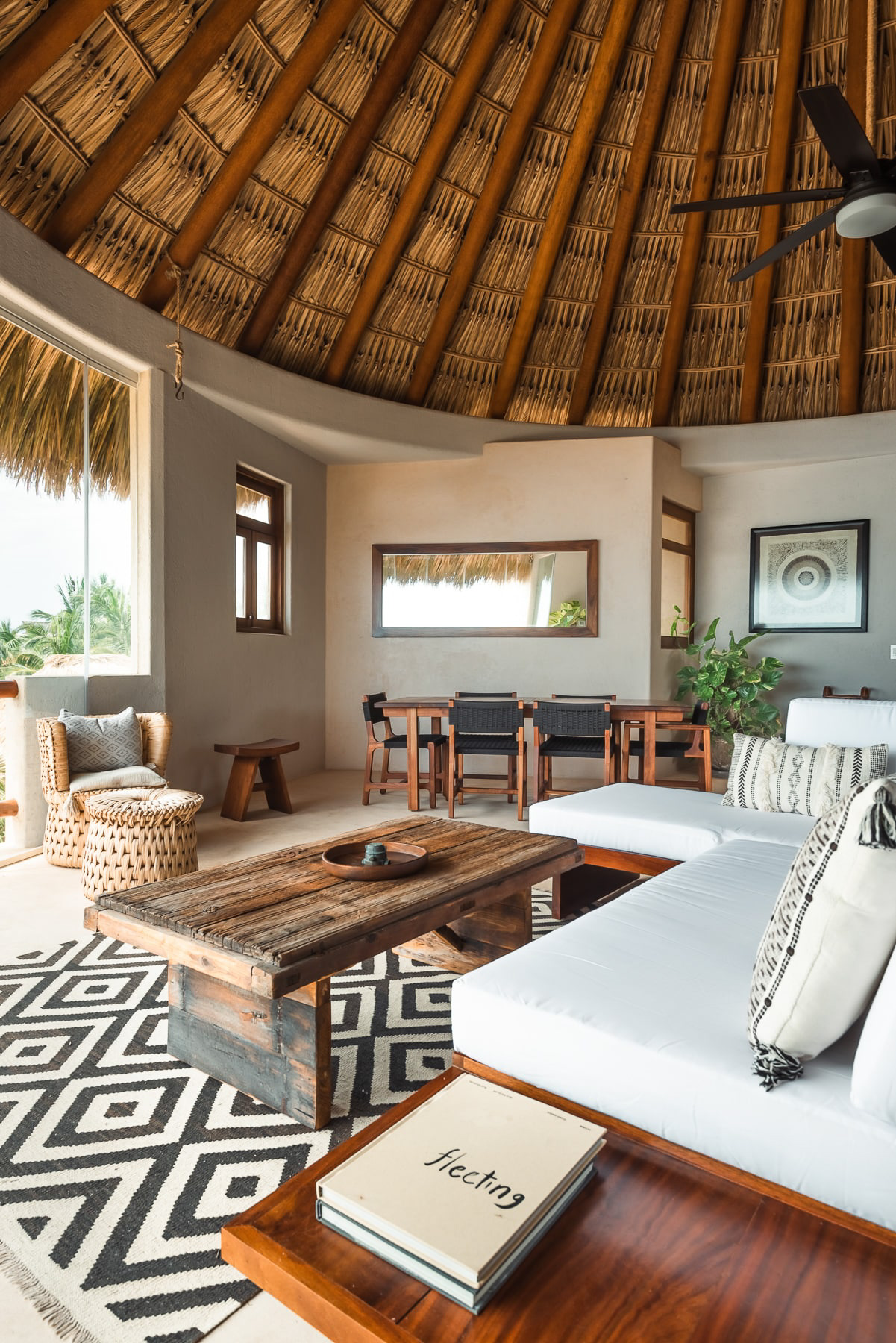 Contemporary condo interior at Nerea beachfront property in Troncones