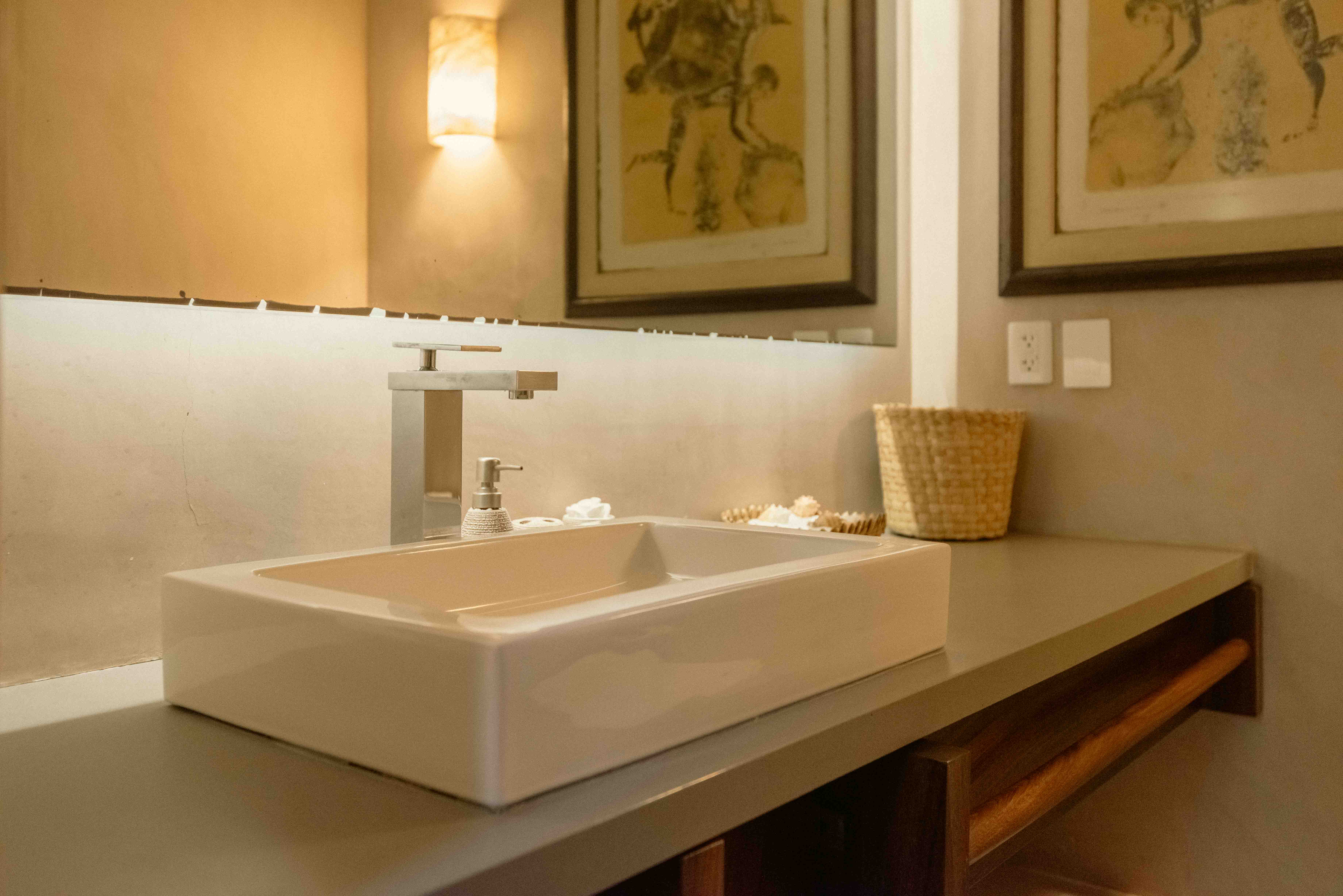 Sophisticated minimalist bathroom with clean architectural lines in Mexico