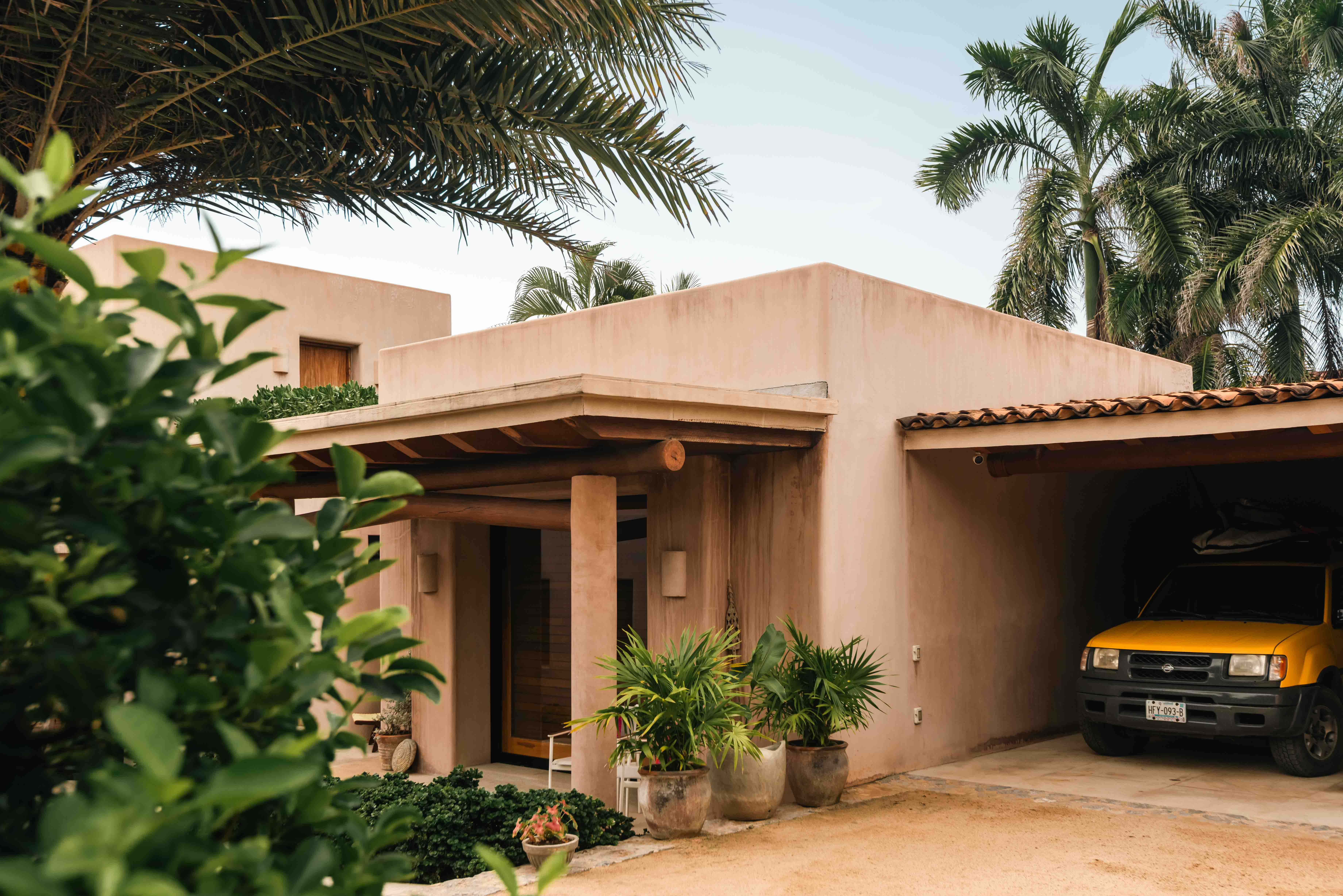 Contemporary architecture and natural materials at a beachfront house in Mexico