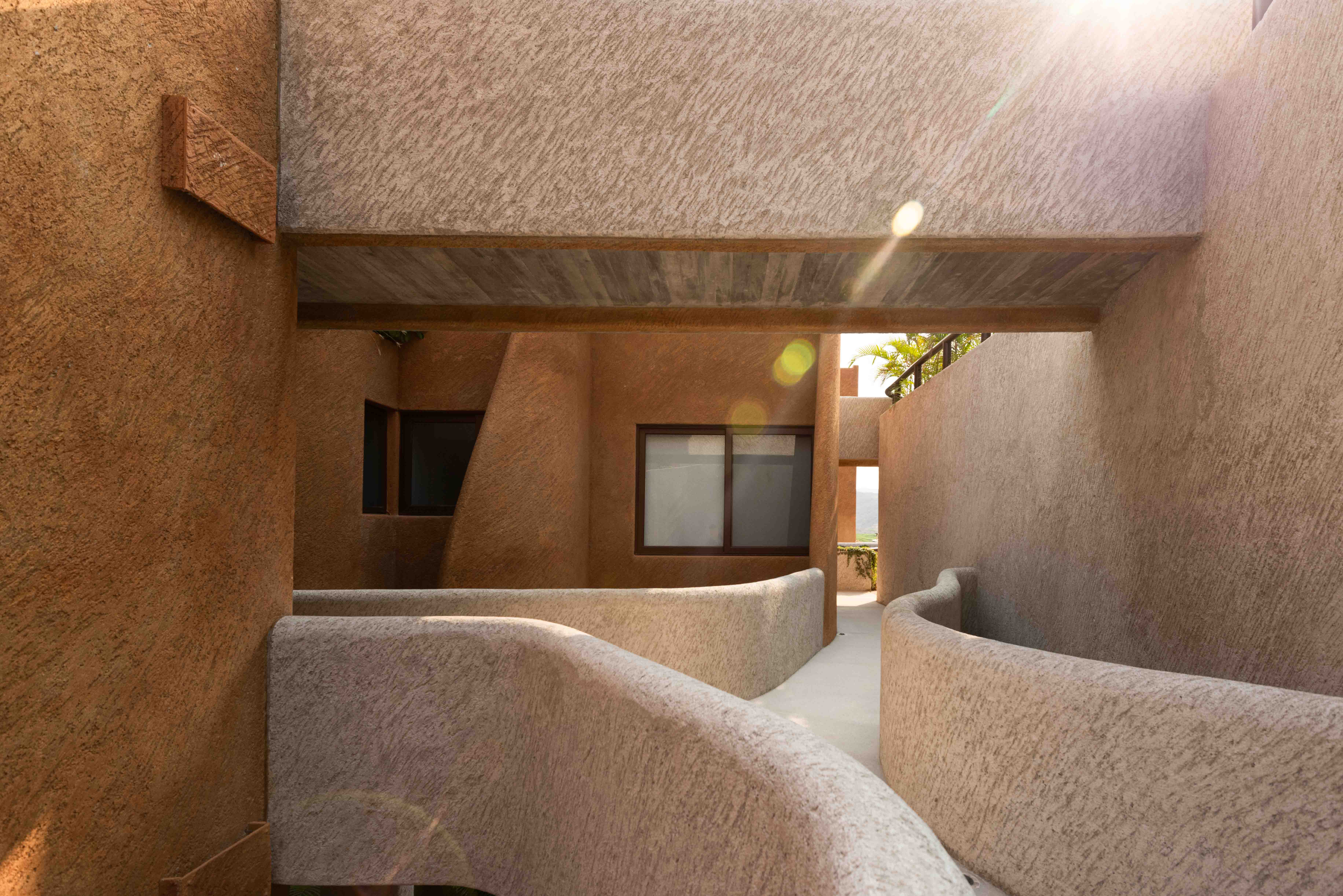 Architectural detail showing natural materials and textures at Armadillo in Zihuatanejo