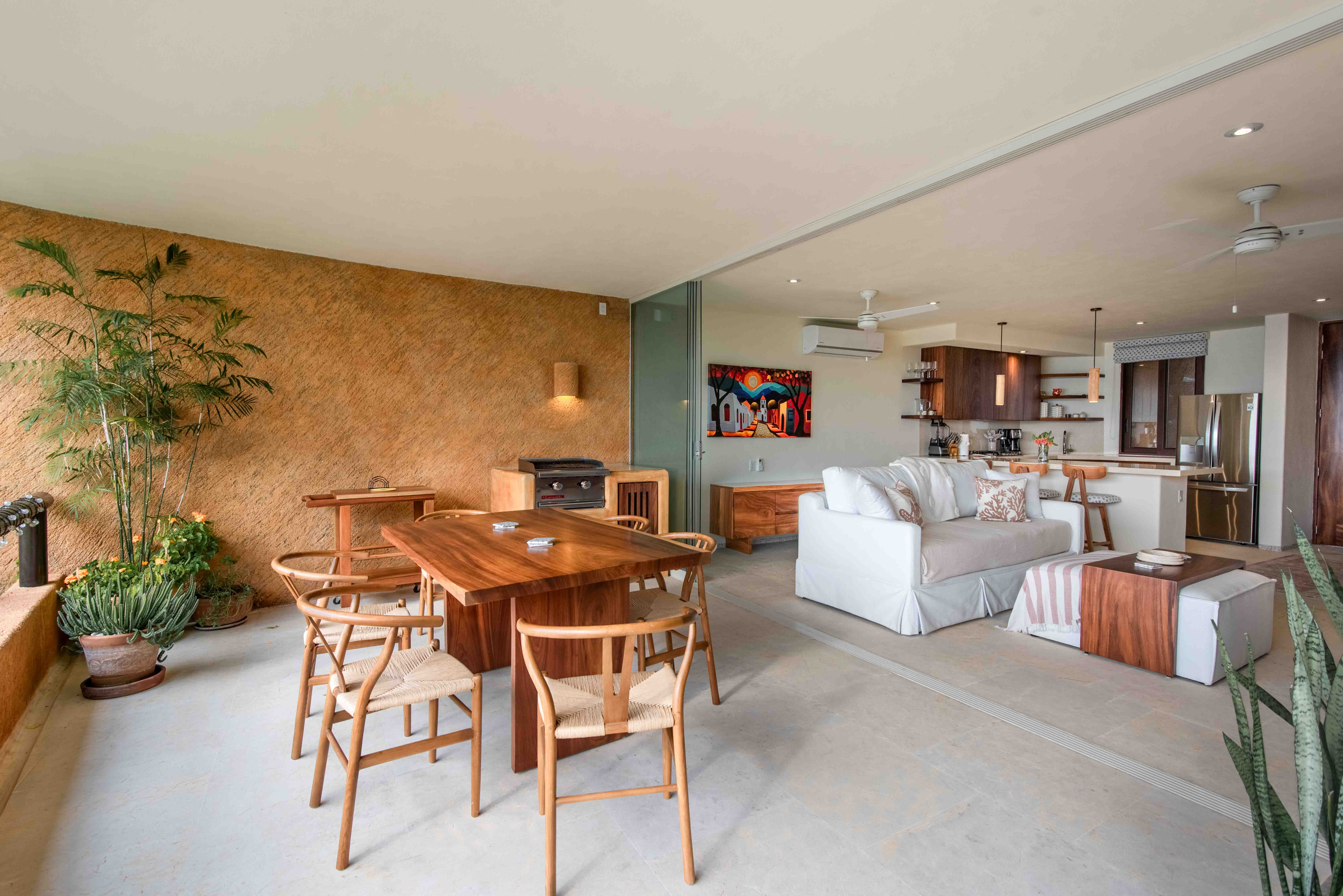 Luxury interior design and natural materials inside Armadillo residence in Zihuatanejo