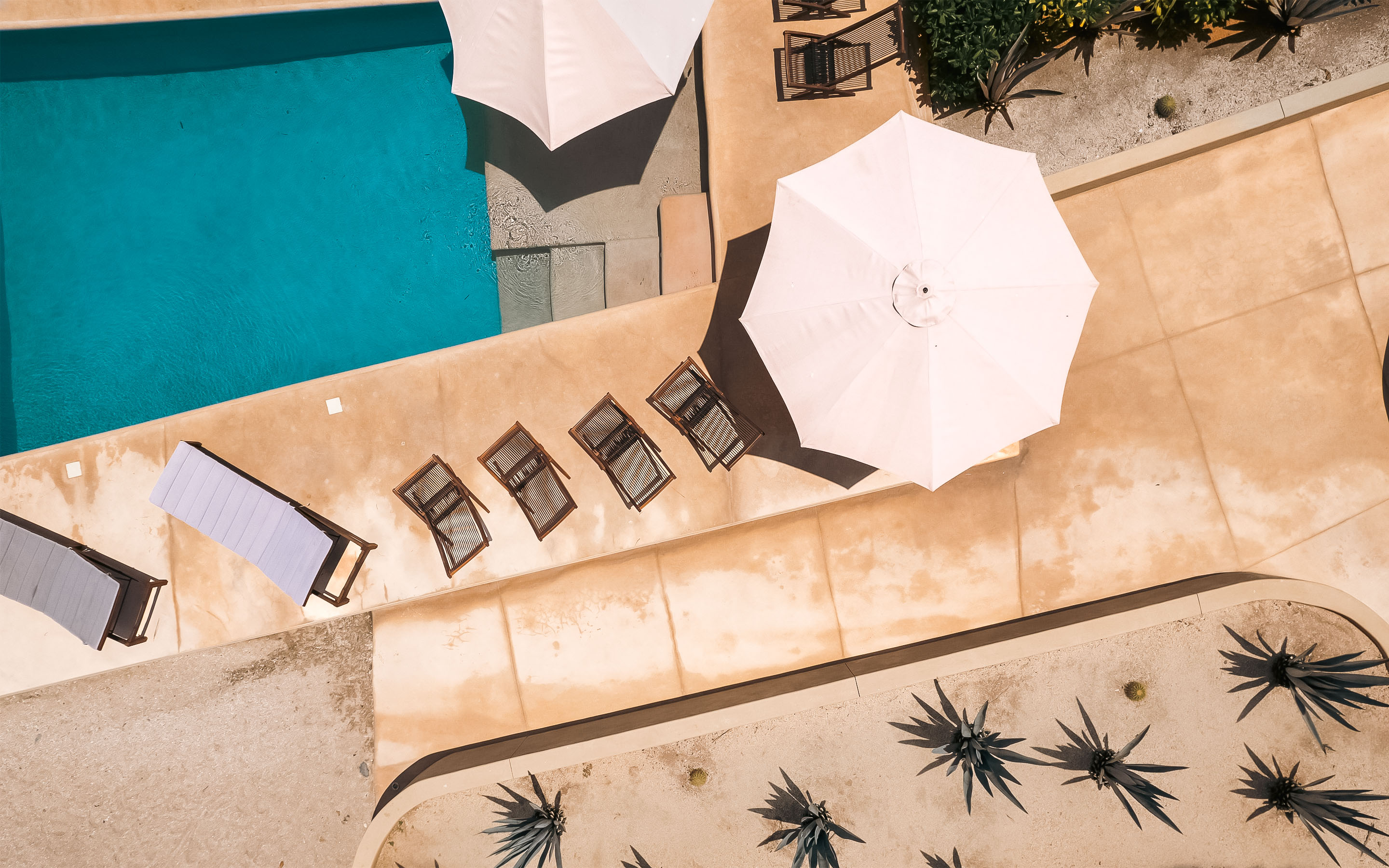 Pool and outdoor area at Nerea beachfront condos overlooking the ocean in Troncones
