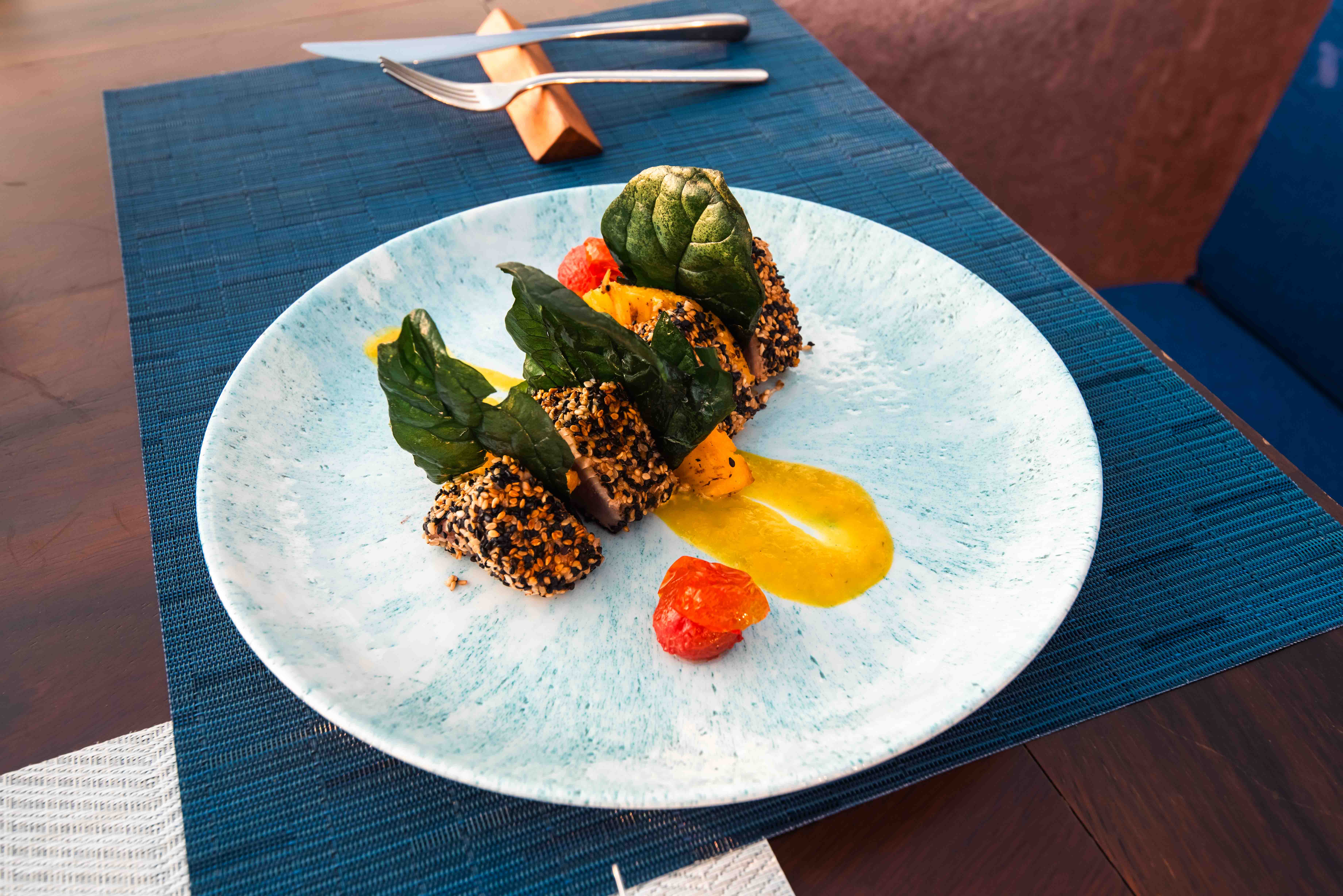 Gourmet dinner served at La Casa Que Canta restaurant in Zihuatanejo