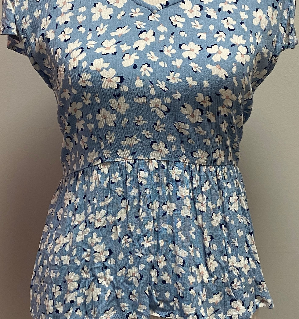 Thumbnail: Sim & Sam Blue Floral Print Blouse (L)