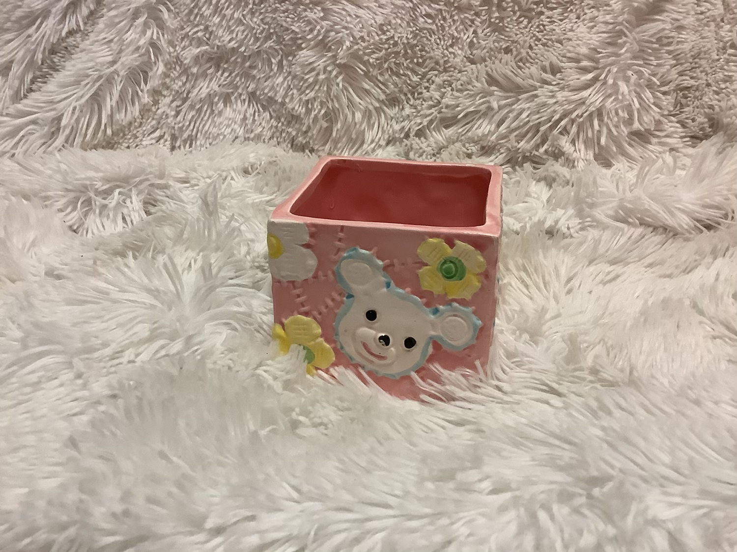 Vintage Ceramic Pink baby flower vase