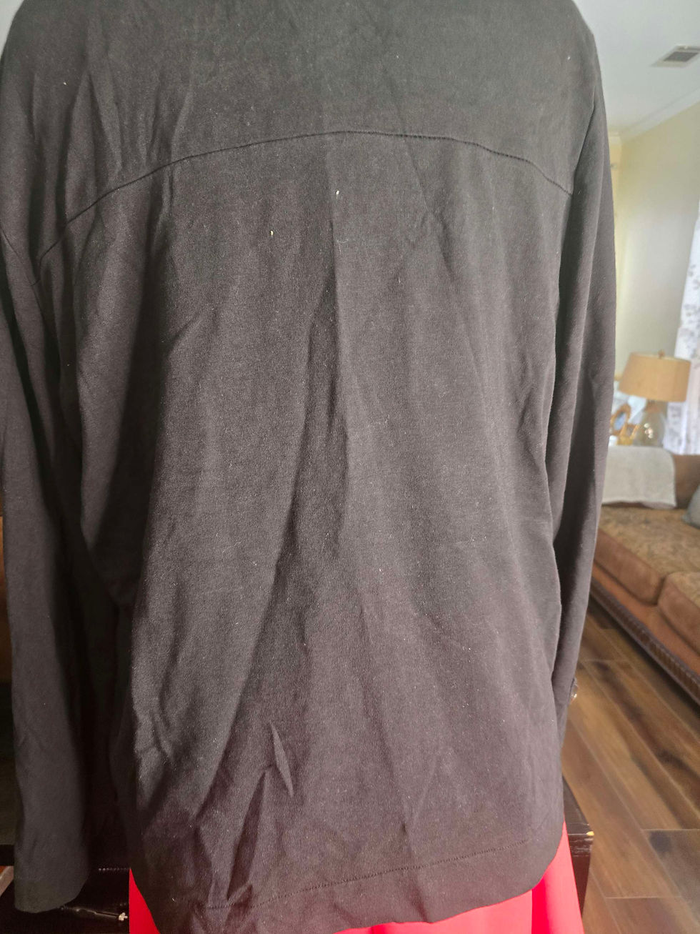 Thumbnail: Talbots black button front sweater with side pockets 1X