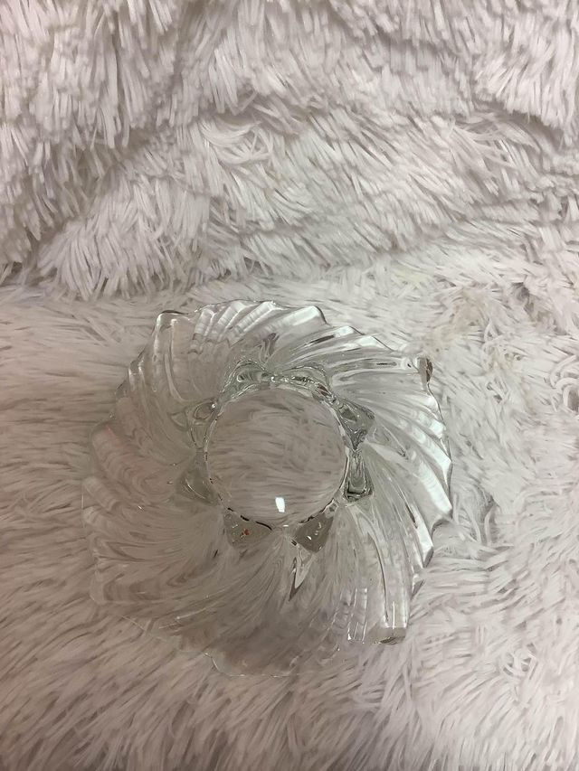 Thumbnail: vintage Mikasa Belle Epoque Glass Swirled Candle Holder