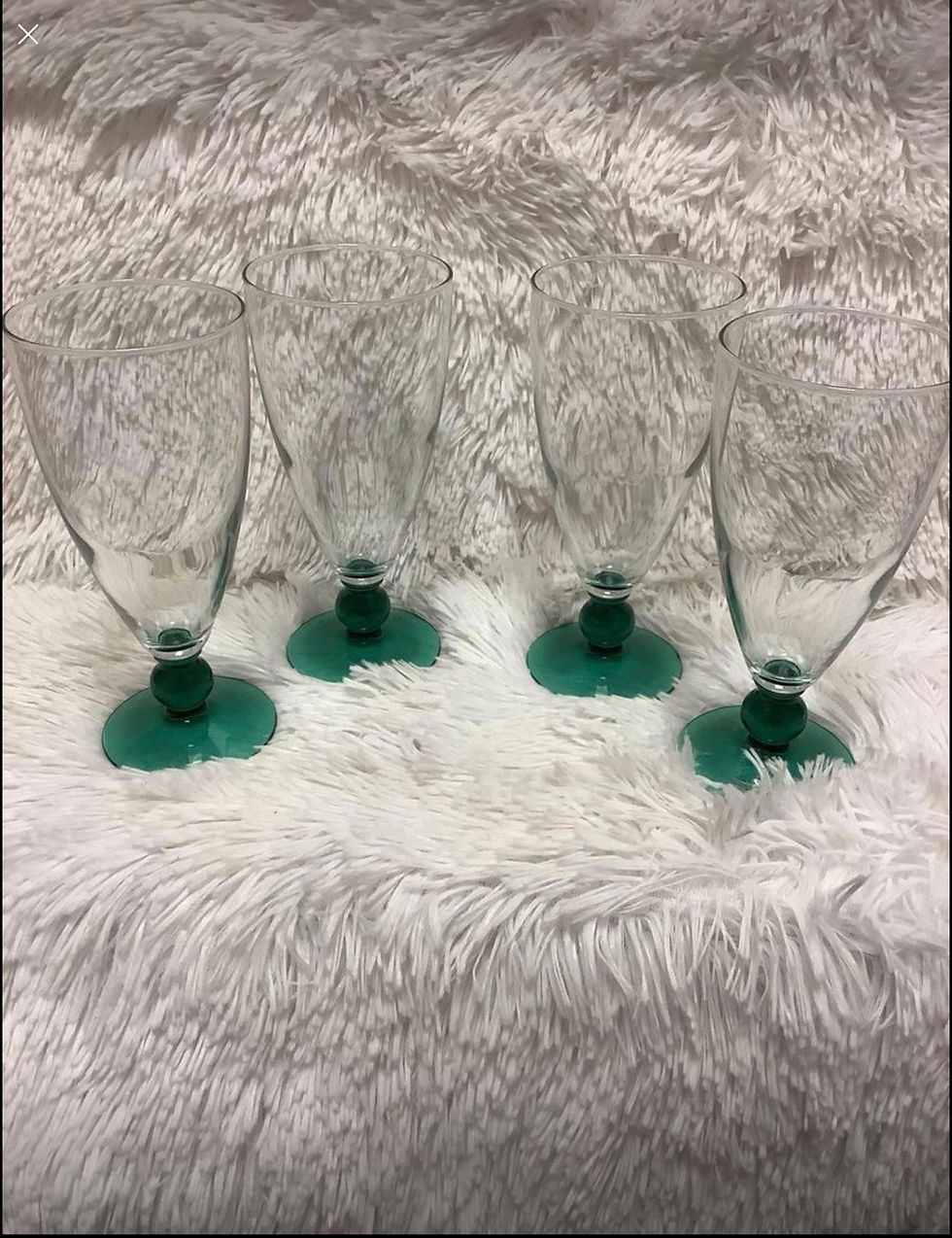 Thumbnail: set of 3 Green based  crystal glasses