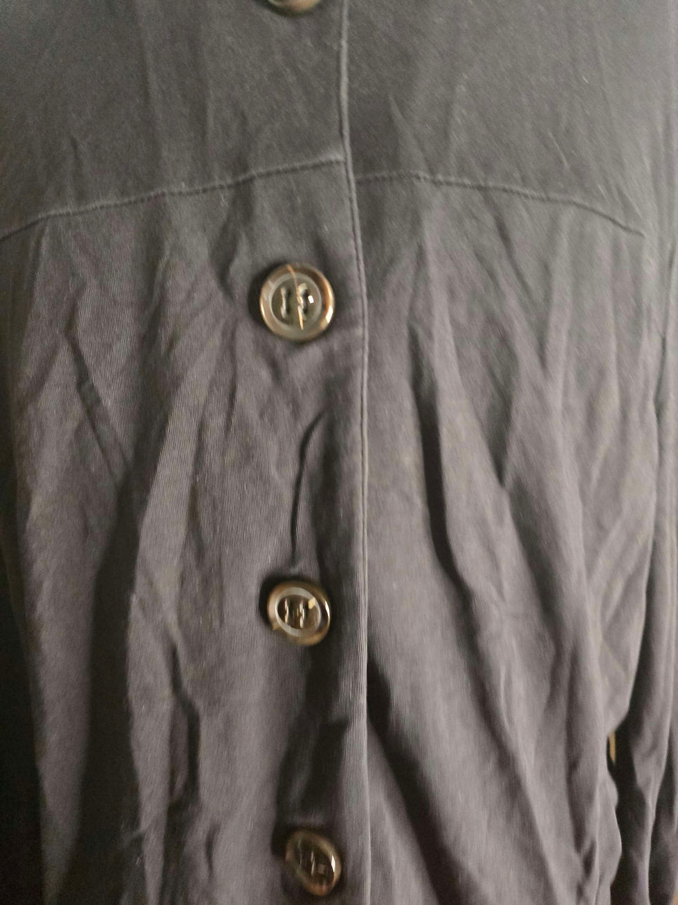 Thumbnail: Talbots black button front sweater with side pockets 1X